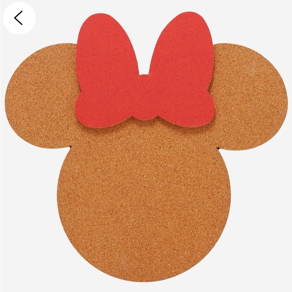 Disney Minnie Mouse Shaped Cork Board with pins.